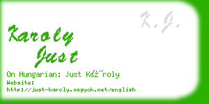 karoly just business card